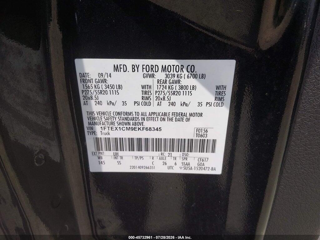 1FTEX1CM9EKF68345 2014 FORD F-150 photo no. 9