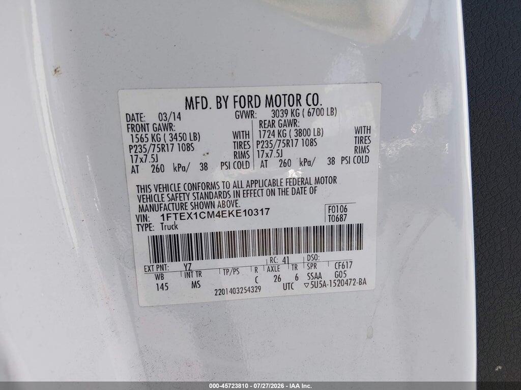 1FTEX1CM4EKE10317 2014 FORD F-150 photo no. 9