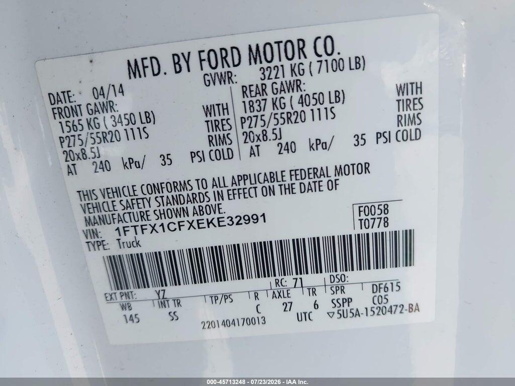 1FTFX1CFXEKE32991 2014 FORD F-150 photo no. 9