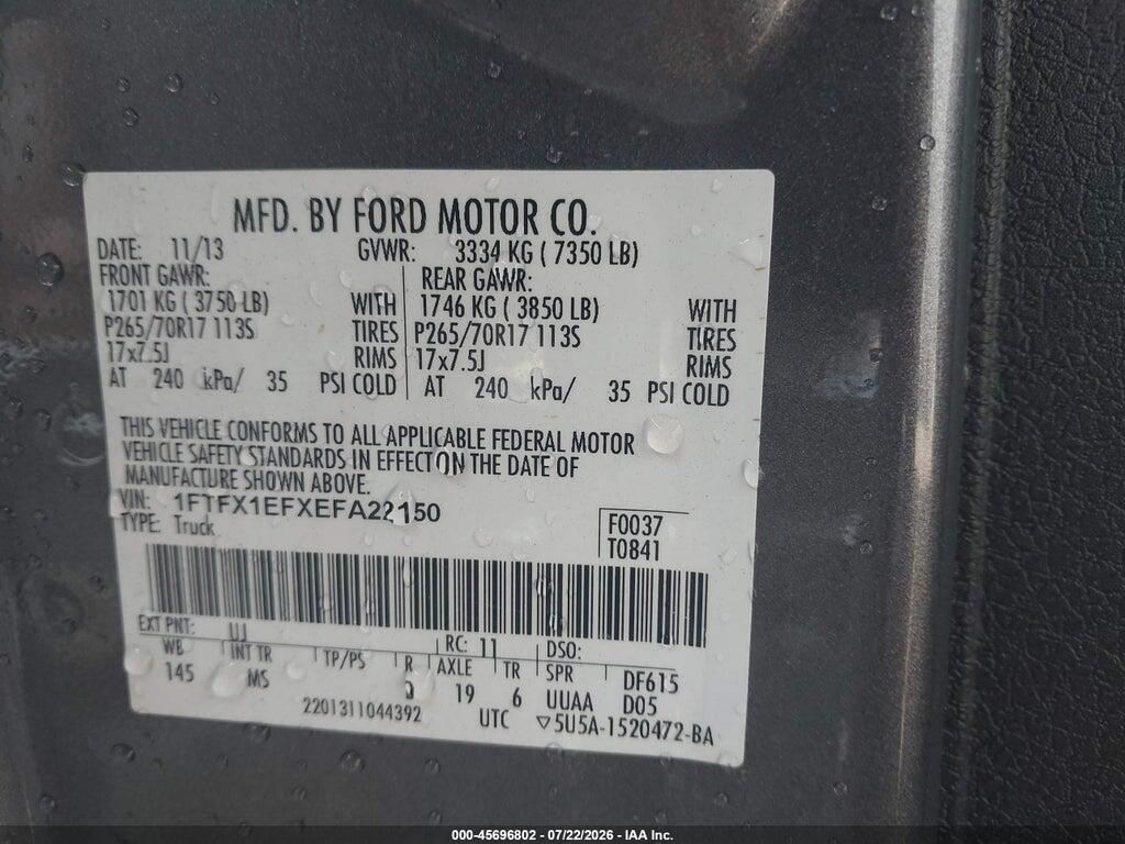 1FTFX1EFXEFA22150 2014 FORD F-150 photo no. 9