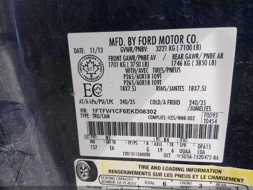 1FTFW1CF6EKD08302 2014 FORD F-150 photo no. 9