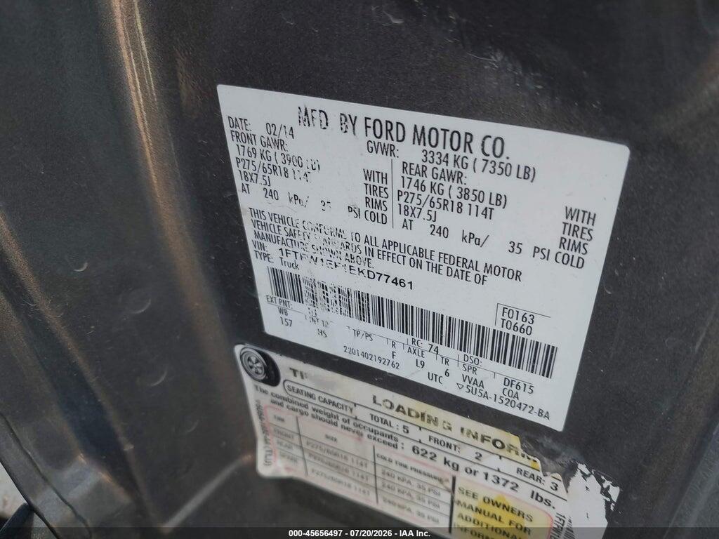 1FTFW1EF1EKD77461 2014 FORD F-150 photo no. 9