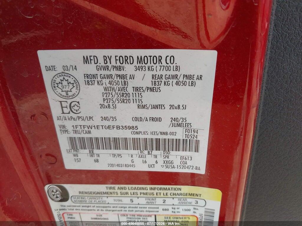 1FTFW1ET0EFB35985 2014 FORD F-150 photo no. 9