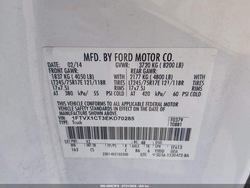 1FTVX1CT3EKD70285 2014 FORD F-150 photo no. 9