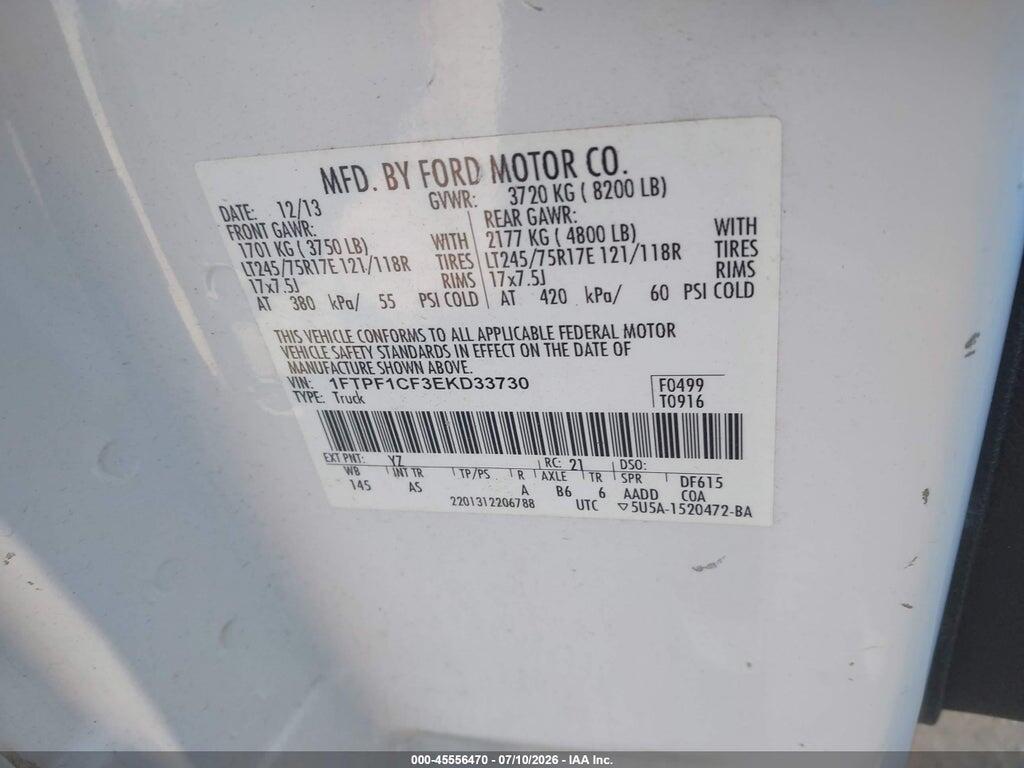 1FTPF1CF3EKD33730 2014 FORD F-150 photo no. 9