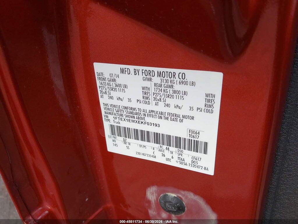 1FTEX1EMXEKF03193 2014 FORD F-150 photo no. 9