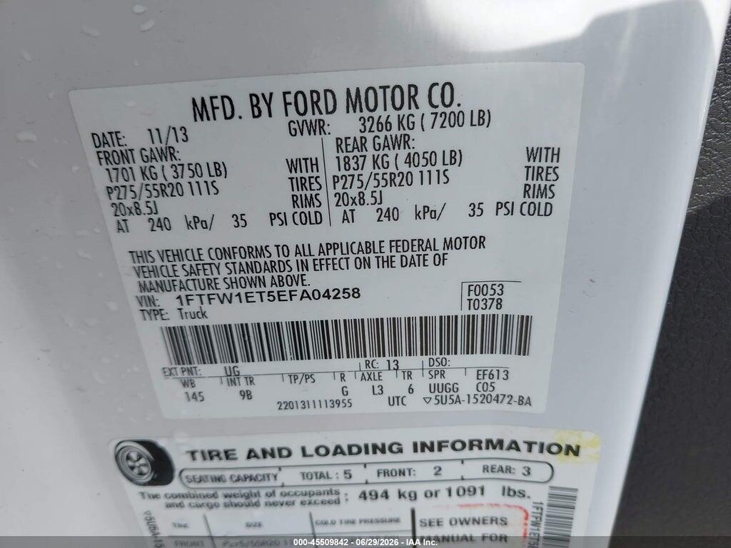 1FTFW1ET5EFA04258 2014 FORD F-150 photo no. 9