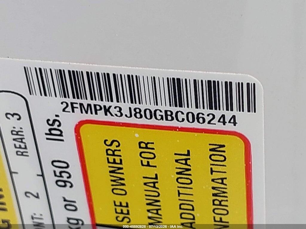 2FMPK3J80GBC06244 2016 FORD EDGE photo no. 9