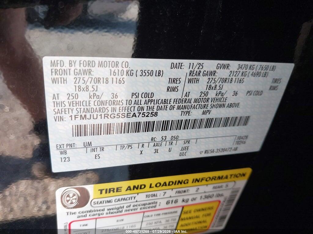 1FMJU1RG5SEA75258 2025 FORD EXPEDITION photo no. 9