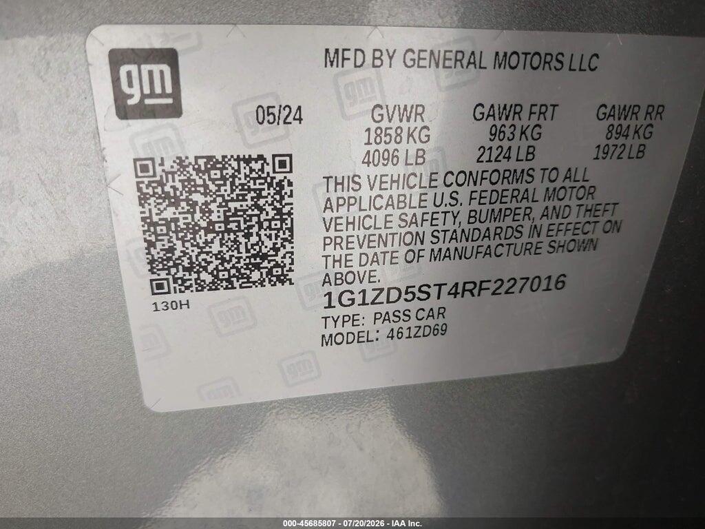 1G1ZD5ST4RF227016 2024 CHEVROLET MALIBU photo no. 9