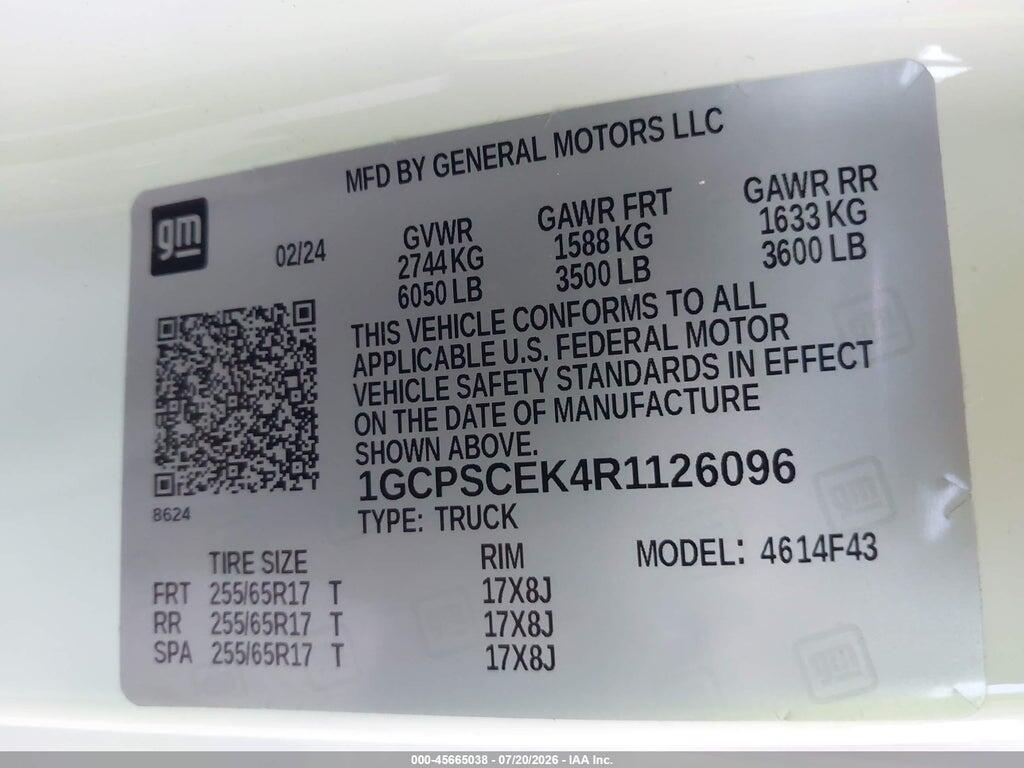 1GCPSCEK4R1126096 2024 CHEVROLET COLORADO photo no. 9