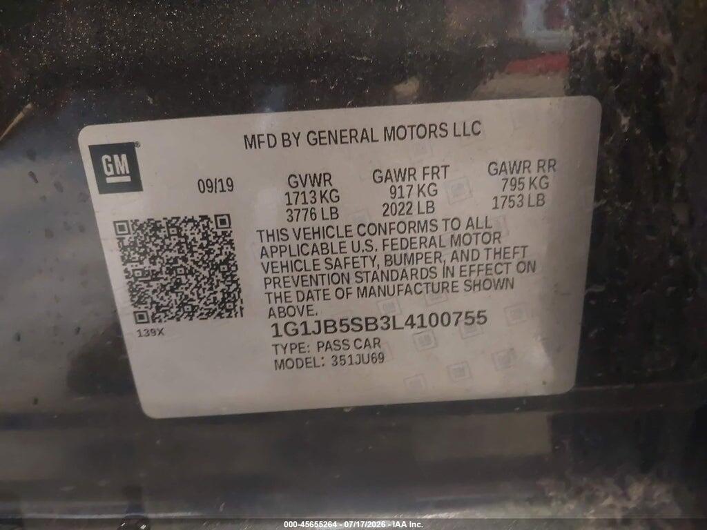 1G1JB5SB3L4100755 2020 CHEVROLET SONIC photo no. 8