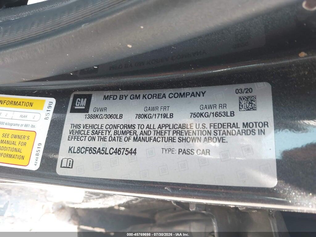 KL8CF6SA5LC467544 2020 CHEVROLET SPARK photo no. 9