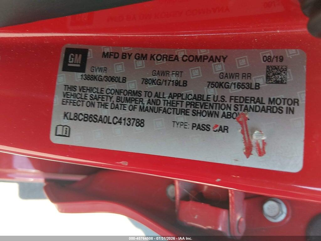 KL8CB6SA0LC413788 2020 CHEVROLET SPARK photo no. 9