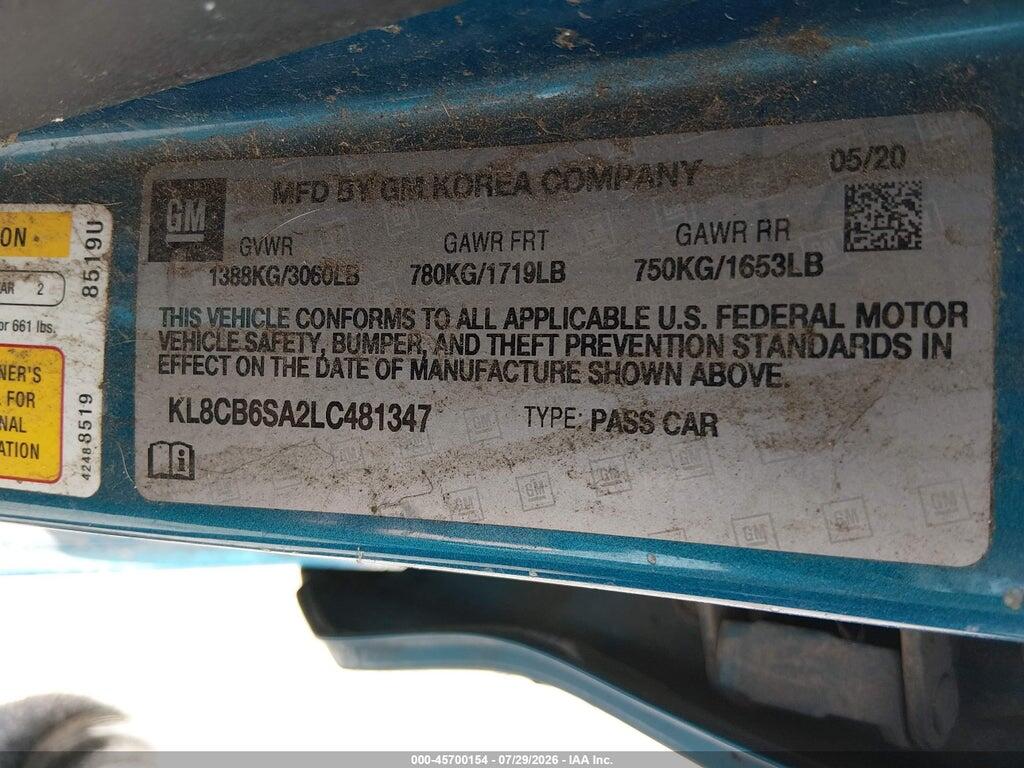 KL8CB6SA2LC481347 2020 CHEVROLET SPARK photo no. 9