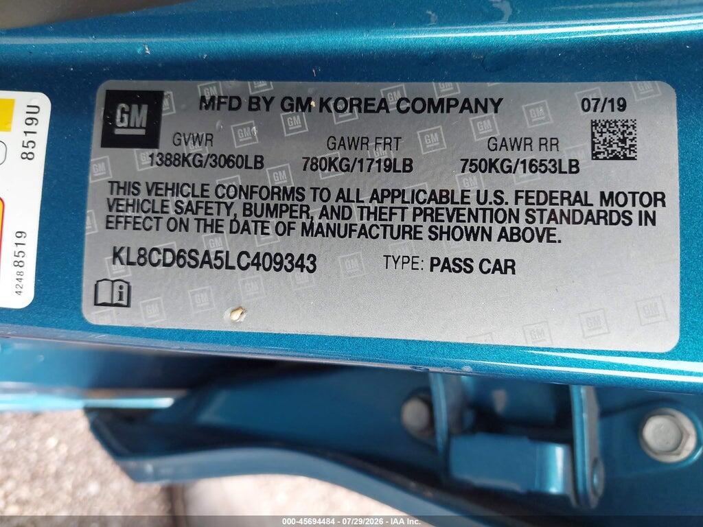 KL8CD6SA5LC409343 2020 CHEVROLET SPARK photo no. 9