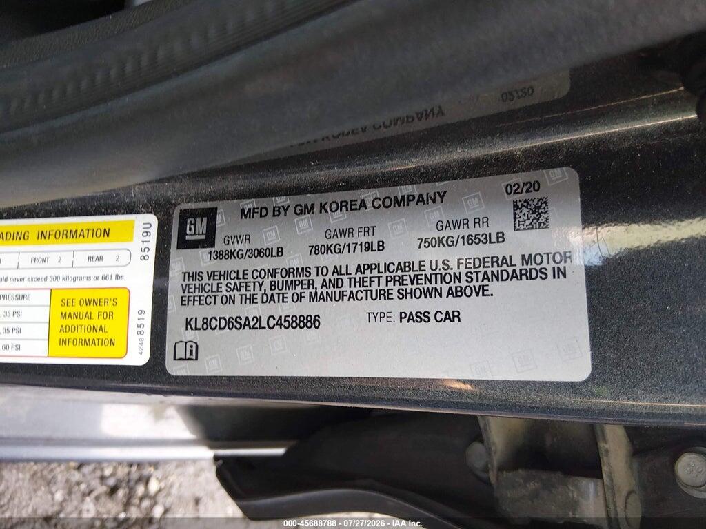 KL8CD6SA2LC458886 2020 CHEVROLET SPARK photo no. 9