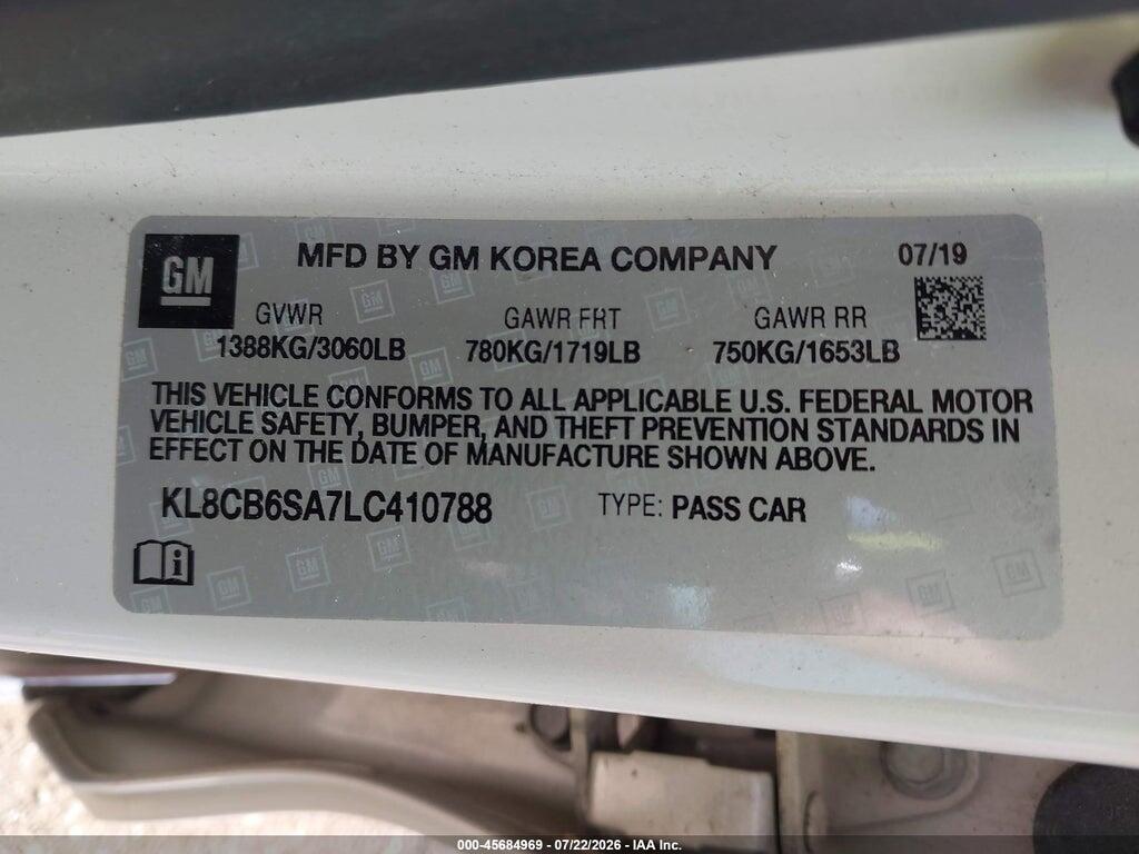KL8CB6SA7LC410788 2020 CHEVROLET SPARK photo no. 9