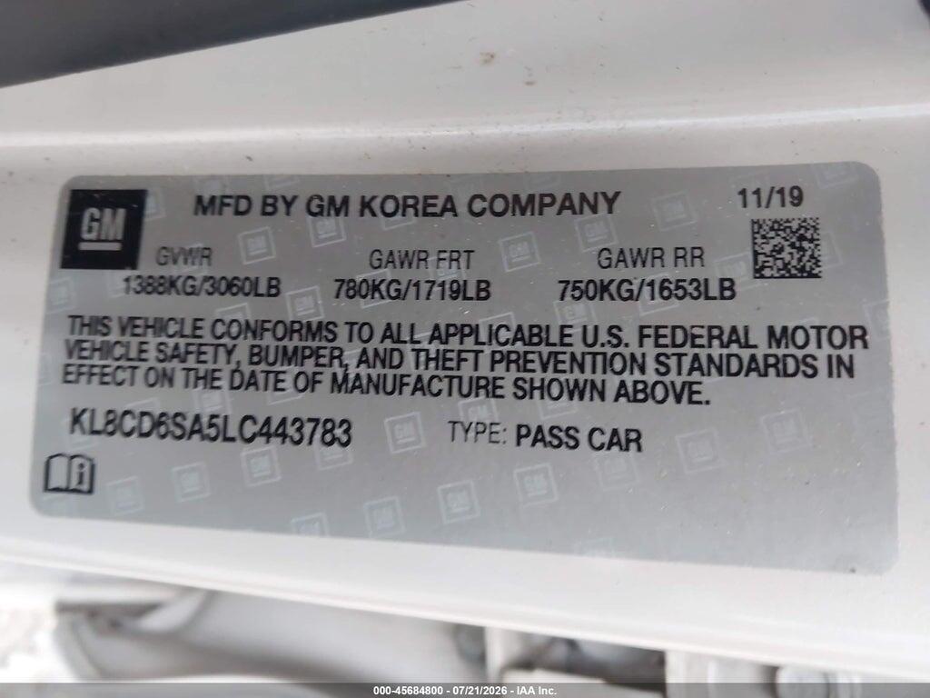 KL8CD6SA5LC443783 2020 CHEVROLET SPARK photo no. 9