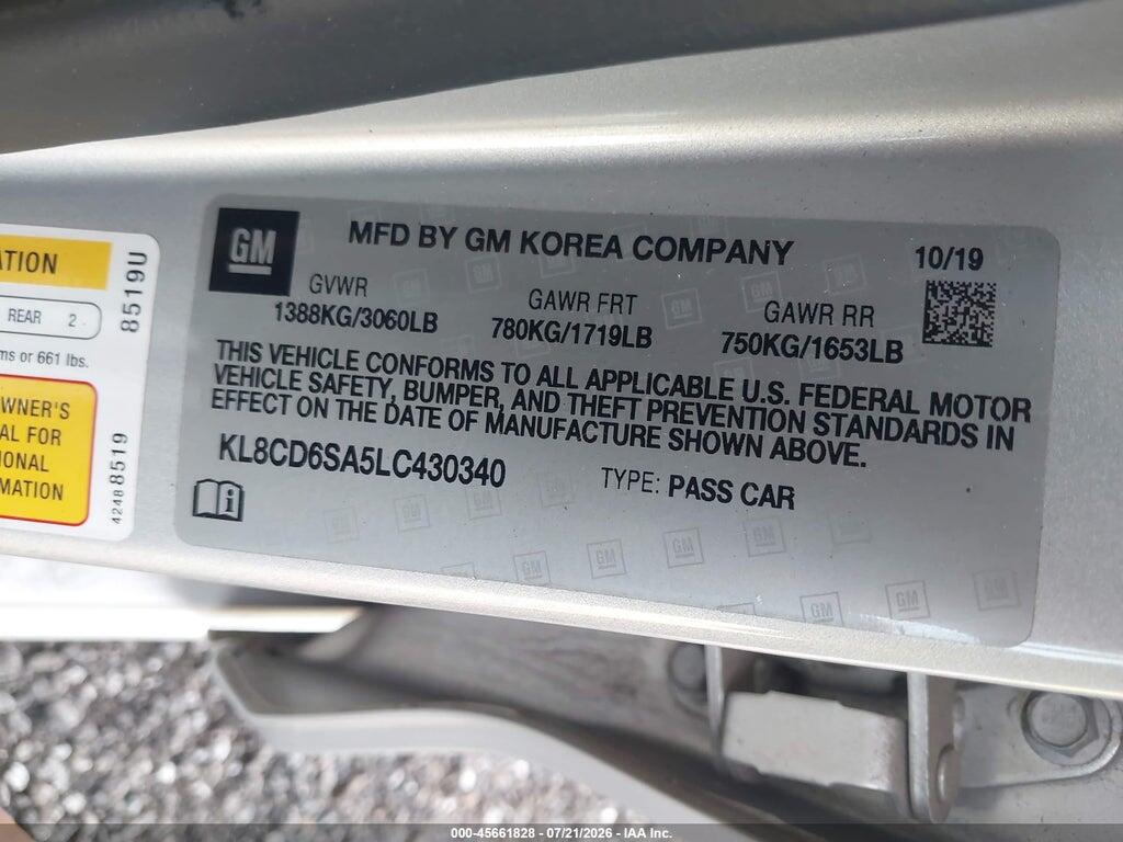 KL8CD6SA5LC430340 2020 CHEVROLET SPARK photo no. 9