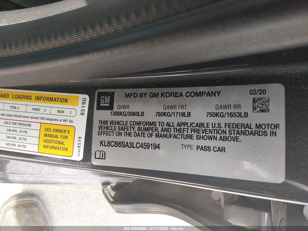 KL8CB6SA3LC459194 2020 CHEVROLET SPARK photo no. 9
