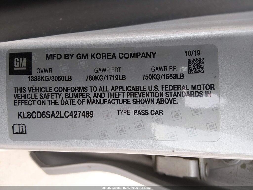 KL8CD6SA2LC427489 2020 CHEVROLET SPARK photo no. 9