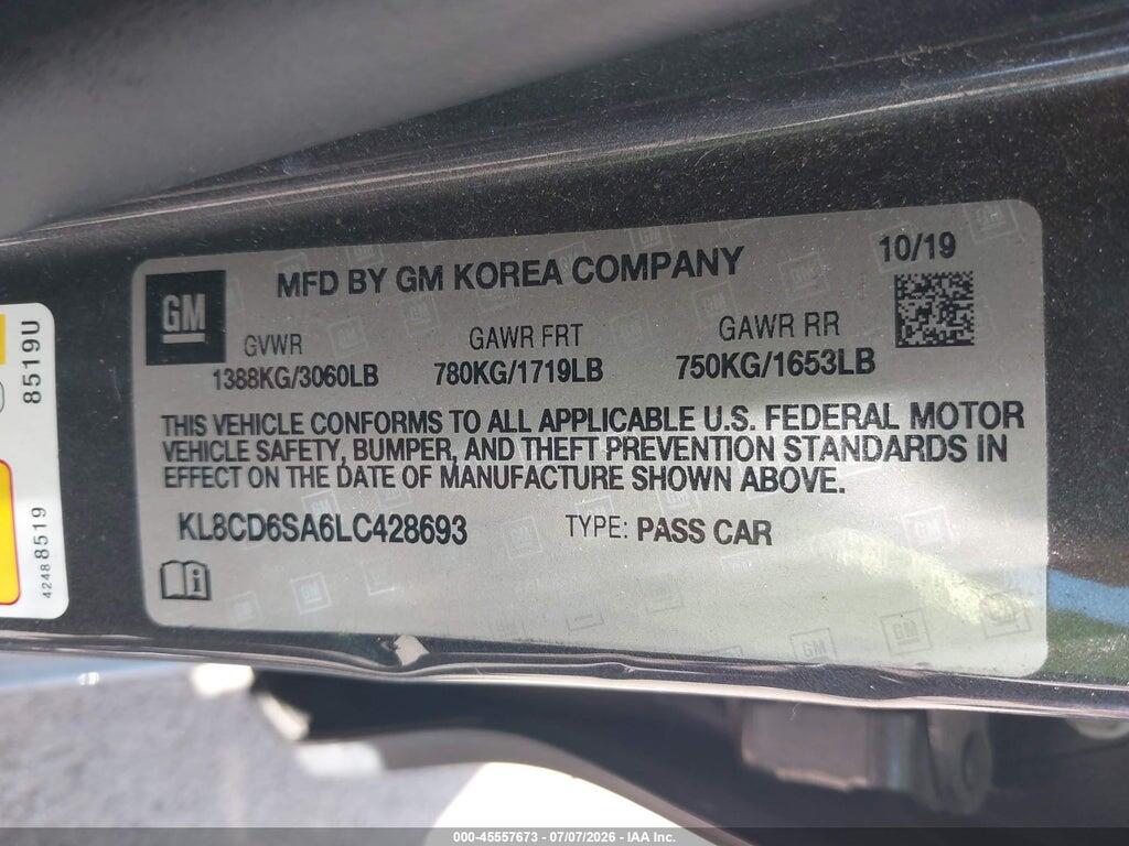 KL8CD6SA6LC428693 2020 CHEVROLET SPARK photo no. 9