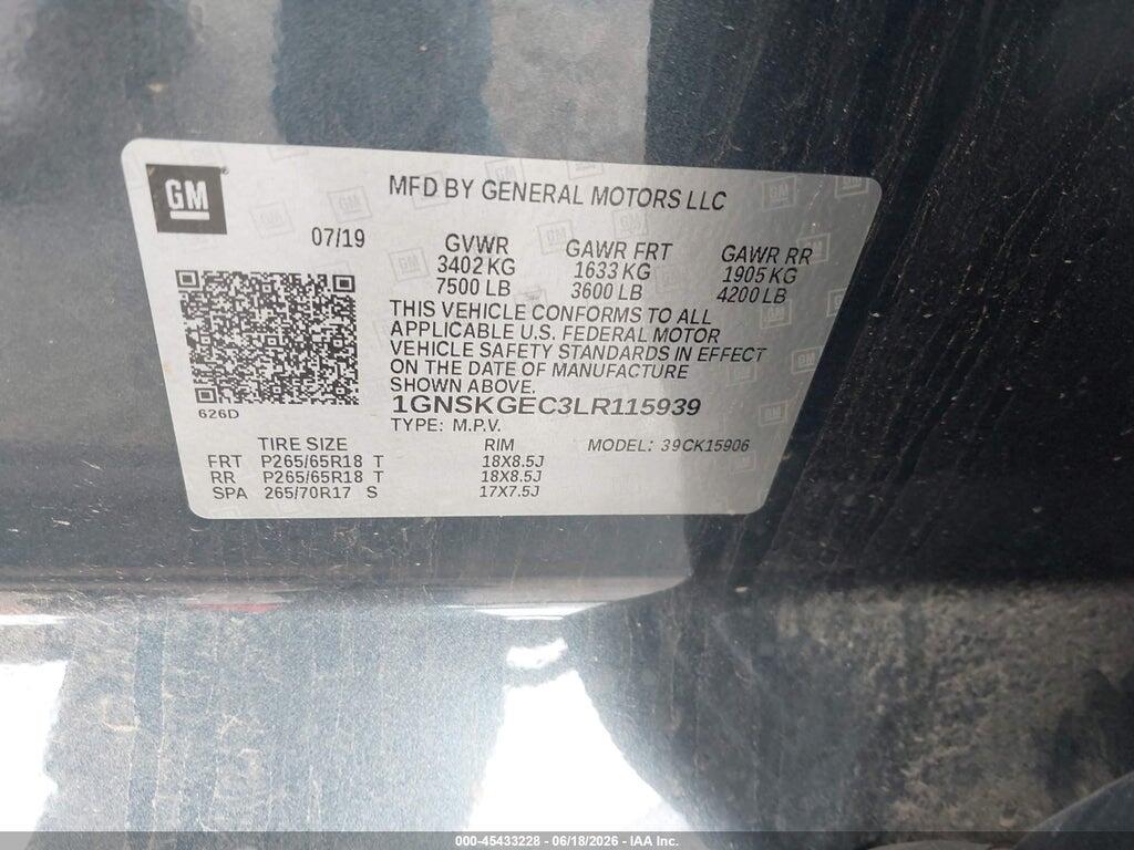 1GNSKGEC3LR115939 2020 CHEVROLET SUBURBAN photo no. 9