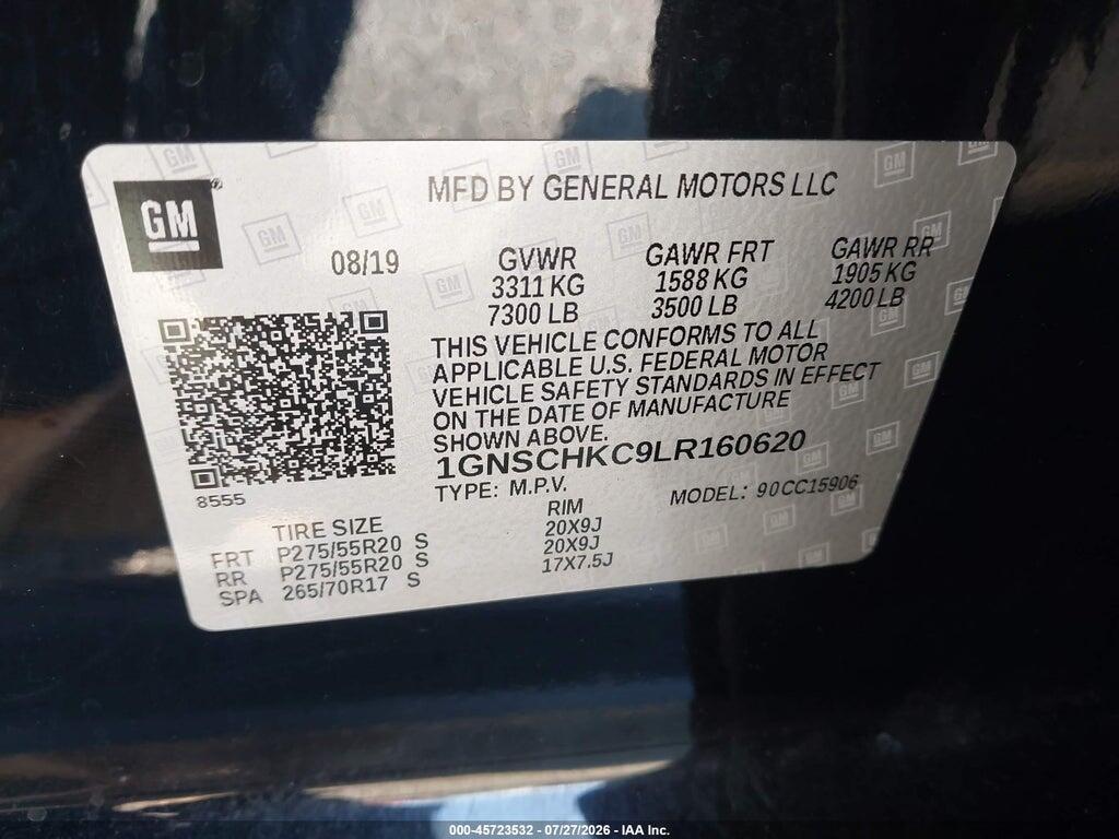 1GNSCHKC9LR160620 2020 CHEVROLET SUBURBAN photo no. 9