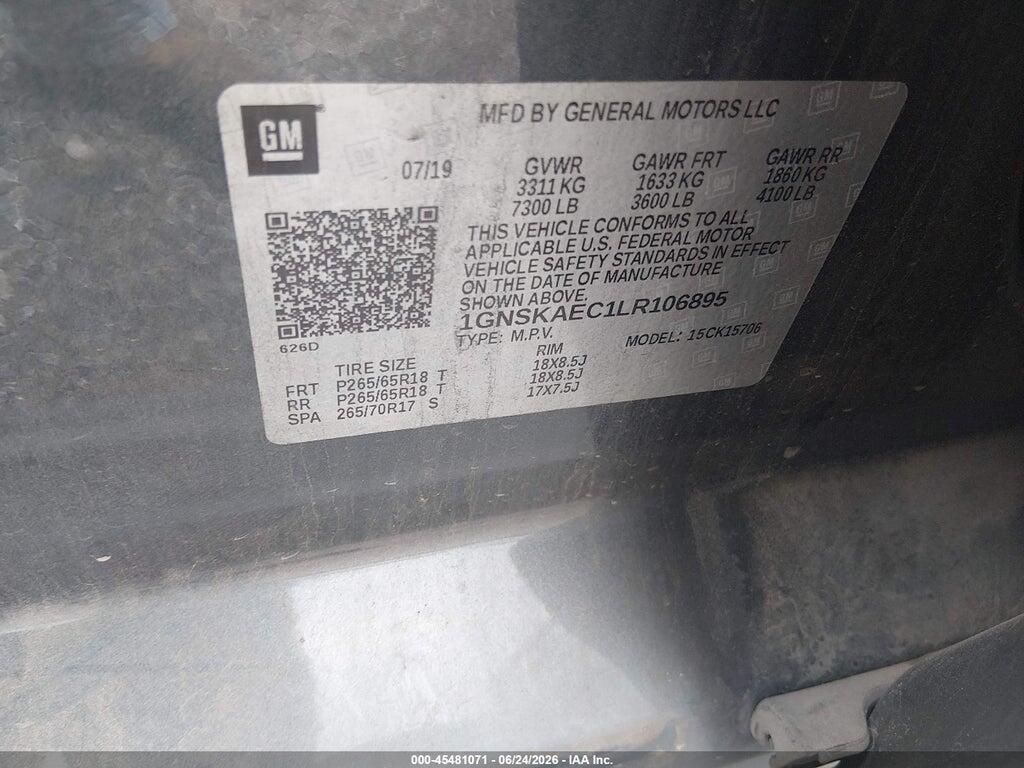 1GNSKAEC1LR106895 2020 CHEVROLET TAHOE photo no. 9