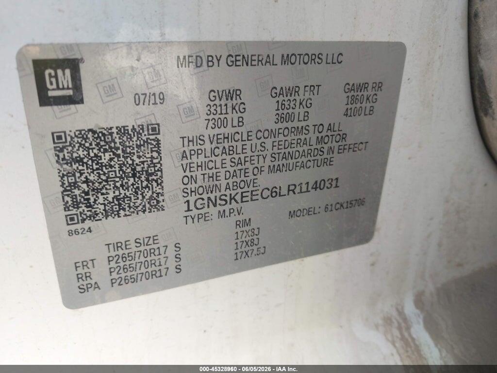 1GNSKEEC6LR114031 2020 CHEVROLET TAHOE photo no. 9