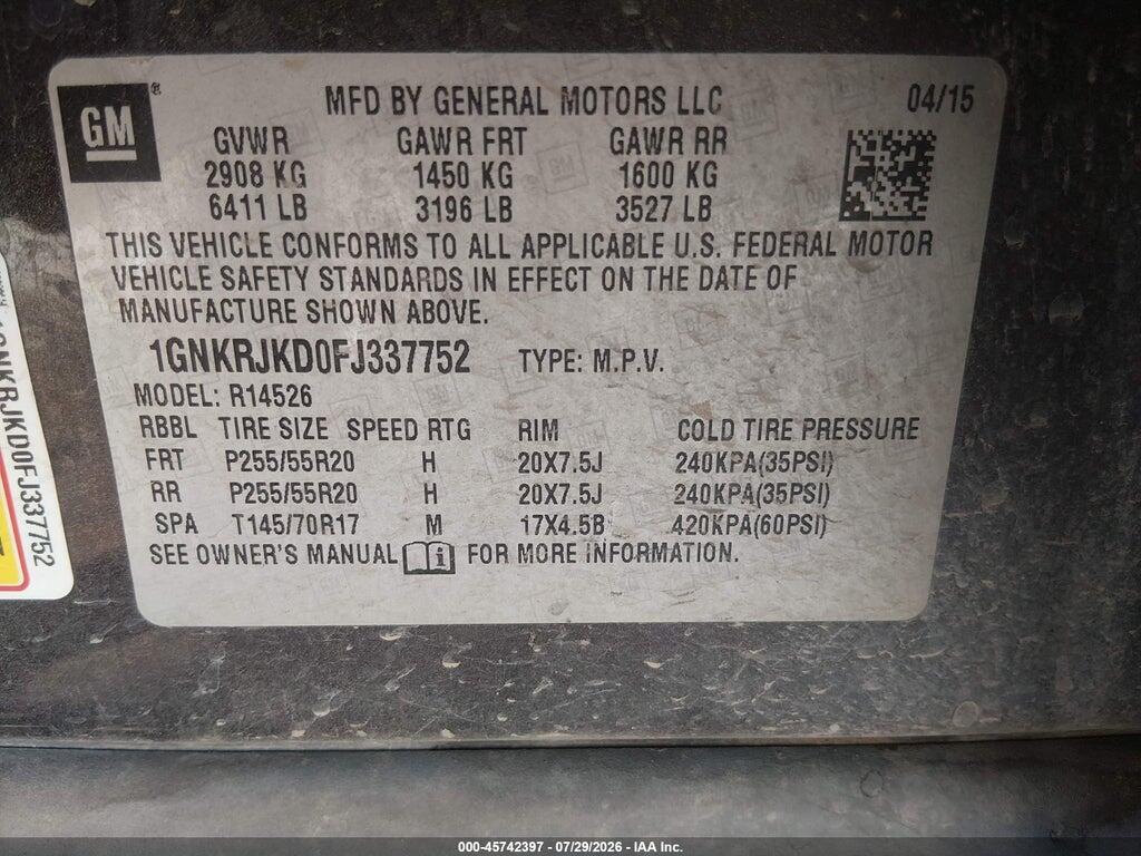 1GNKRJKD0FJ337752 2015 CHEVROLET TRAVERSE photo no. 9