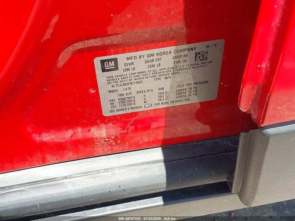 KL7CJLSB3FB214663 2015 CHEVROLET TRAX photo no. 9