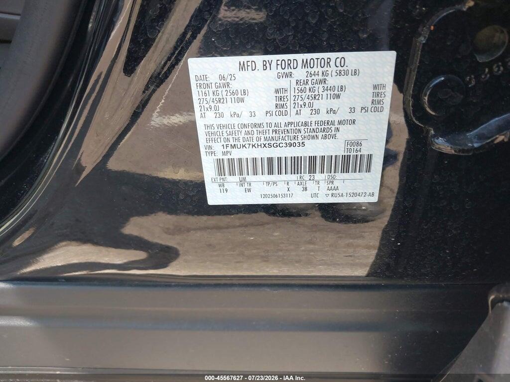 1FMUK7KHXSGC39035 2025 FORD EXPLORER photo no. 9