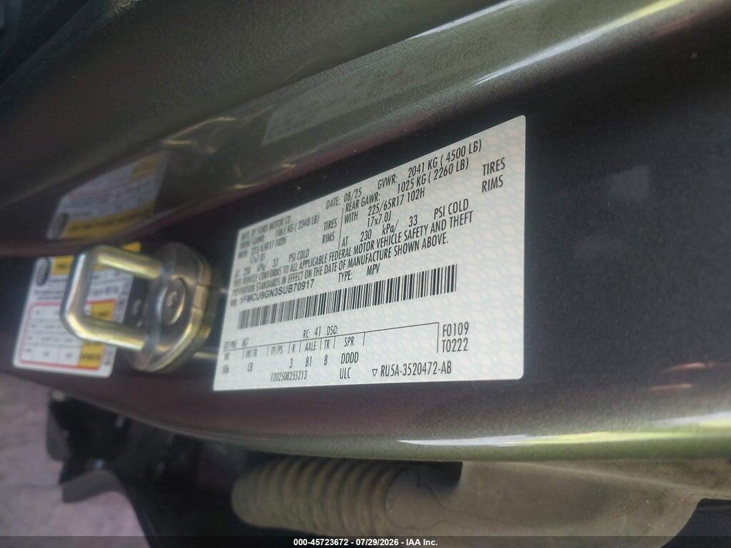 1FMCU9GN3SUB70917 2025 FORD ESCAPE photo no. 9