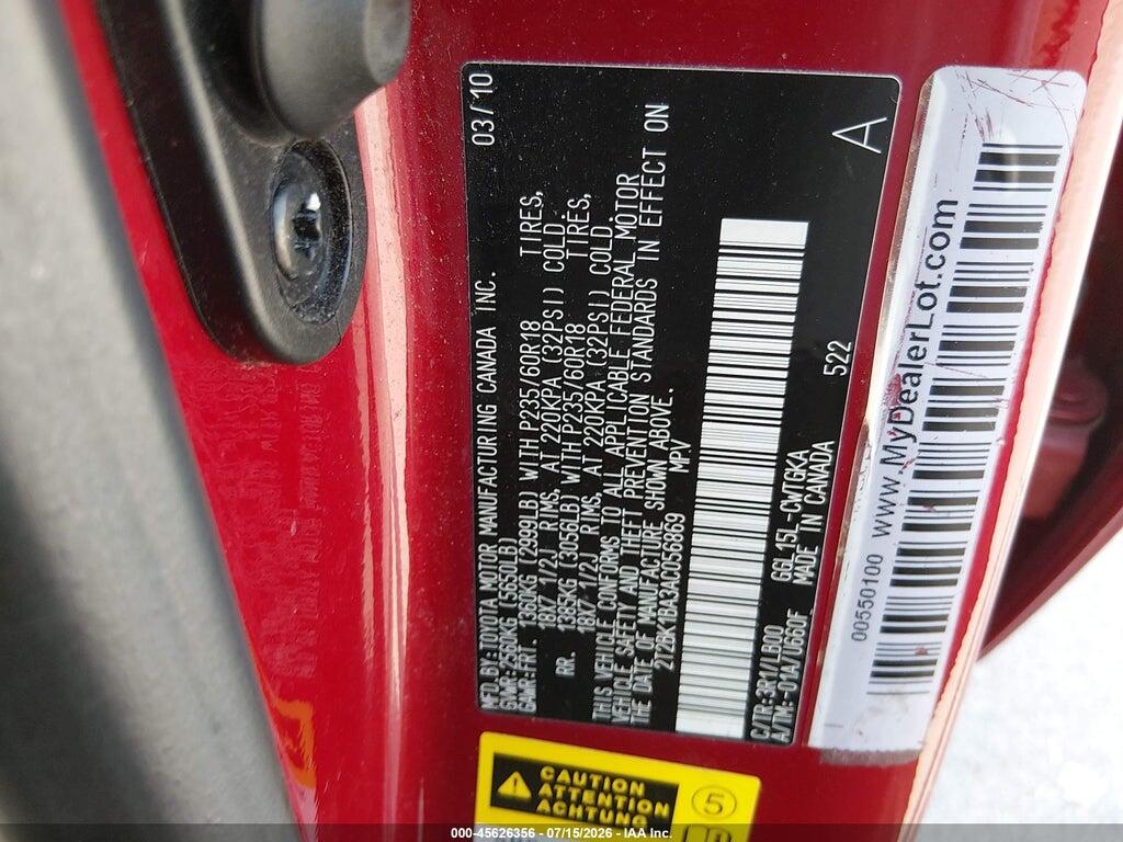 2T2BK1BA3AC056869 2010 LEXUS RX 350 photo no. 9