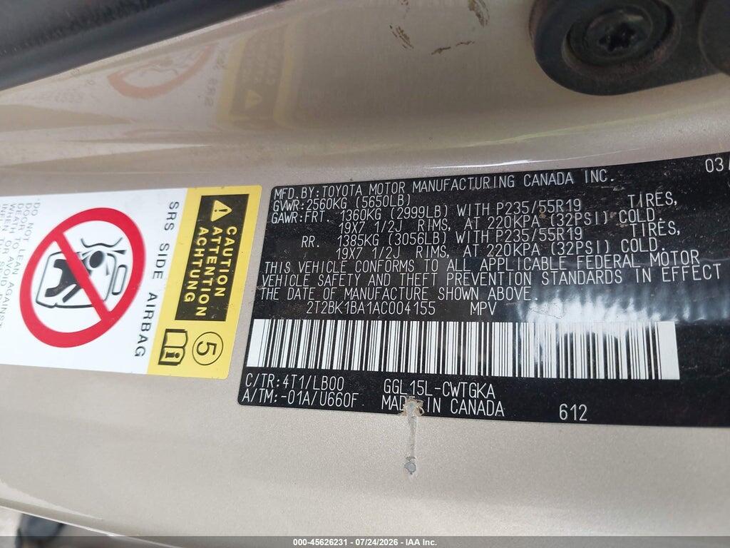 2T2BK1BA1AC004155 2010 LEXUS RX 350 photo no. 9