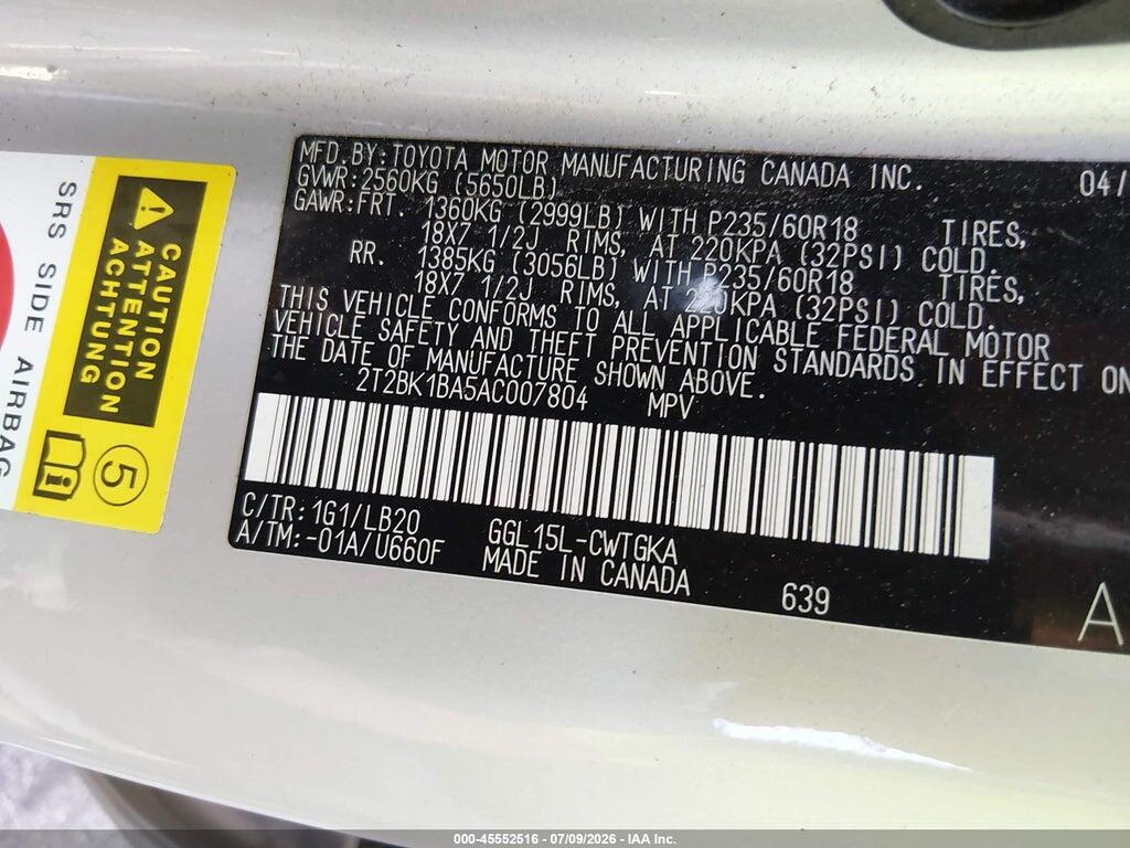2T2BK1BA5AC007804 2010 LEXUS RX 350 photo no. 9