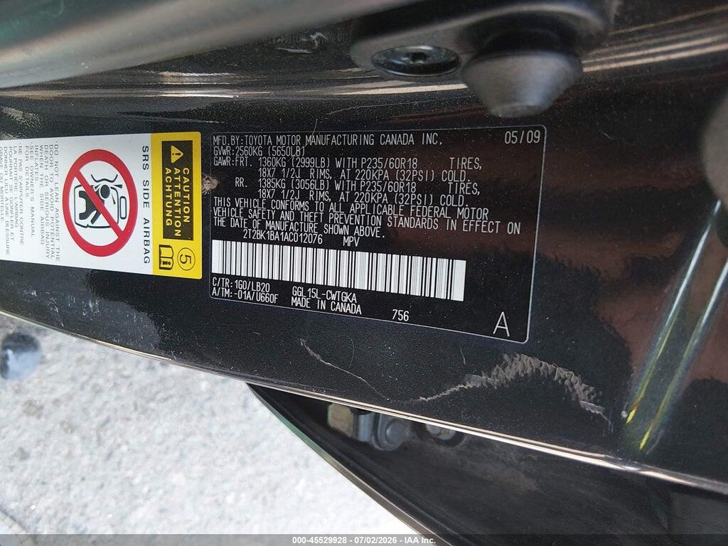 2T2BK1BA1AC012076 2010 LEXUS RX 350 photo no. 9