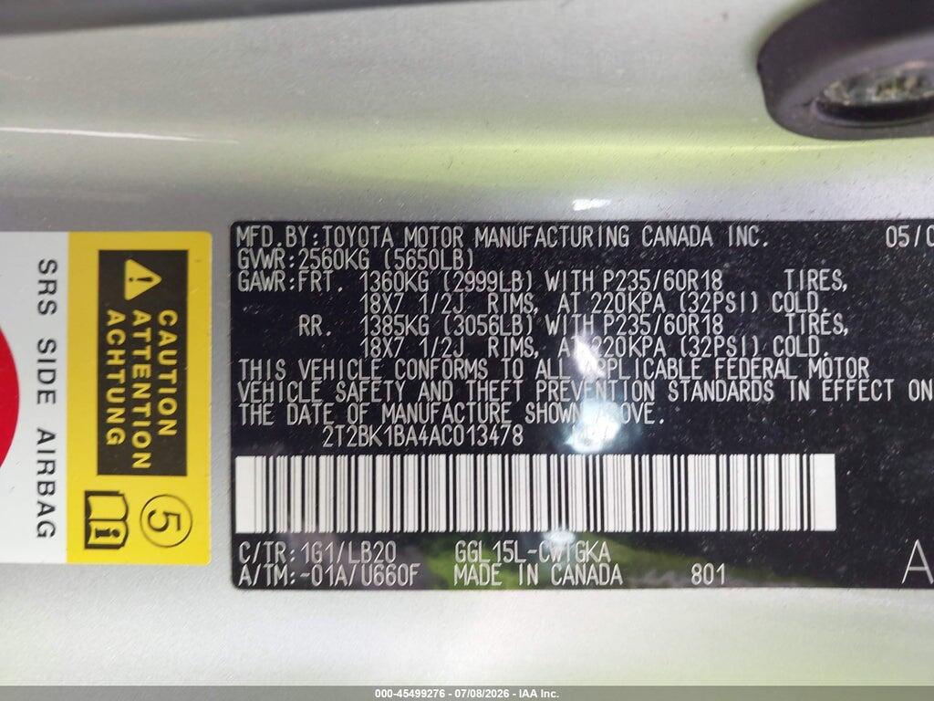 2T2BK1BA4AC013478 2010 LEXUS RX 350 photo no. 9