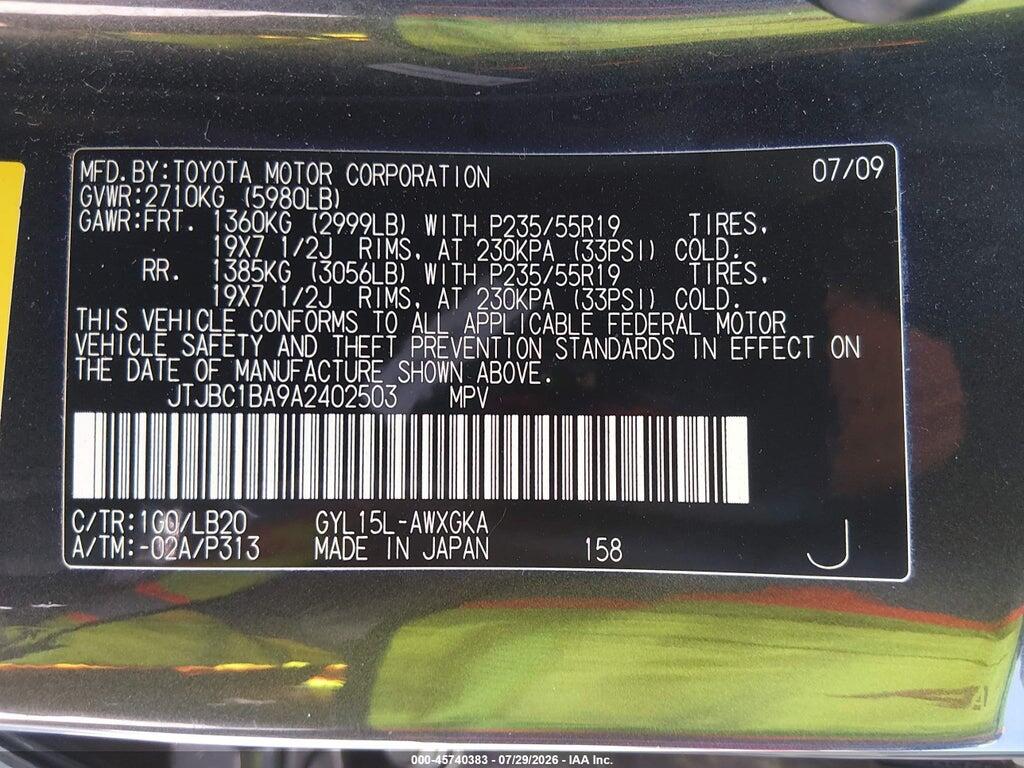 JTJBC1BA9A2402503 2010 LEXUS RX 450H photo no. 9
