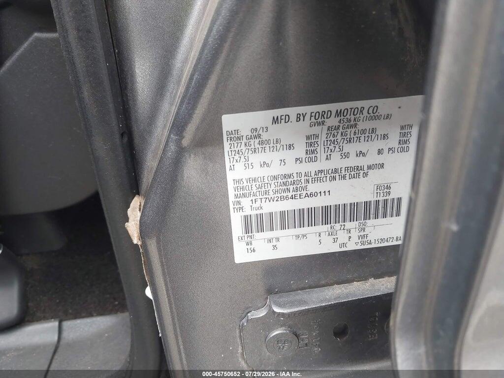 1FT7W2B64EEA60111 2014 FORD F-250 photo no. 9