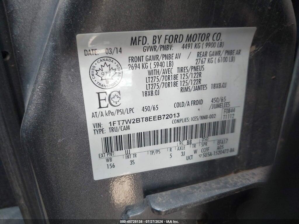 1FT7W2BT8EEB72013 2014 FORD F-250 photo no. 9