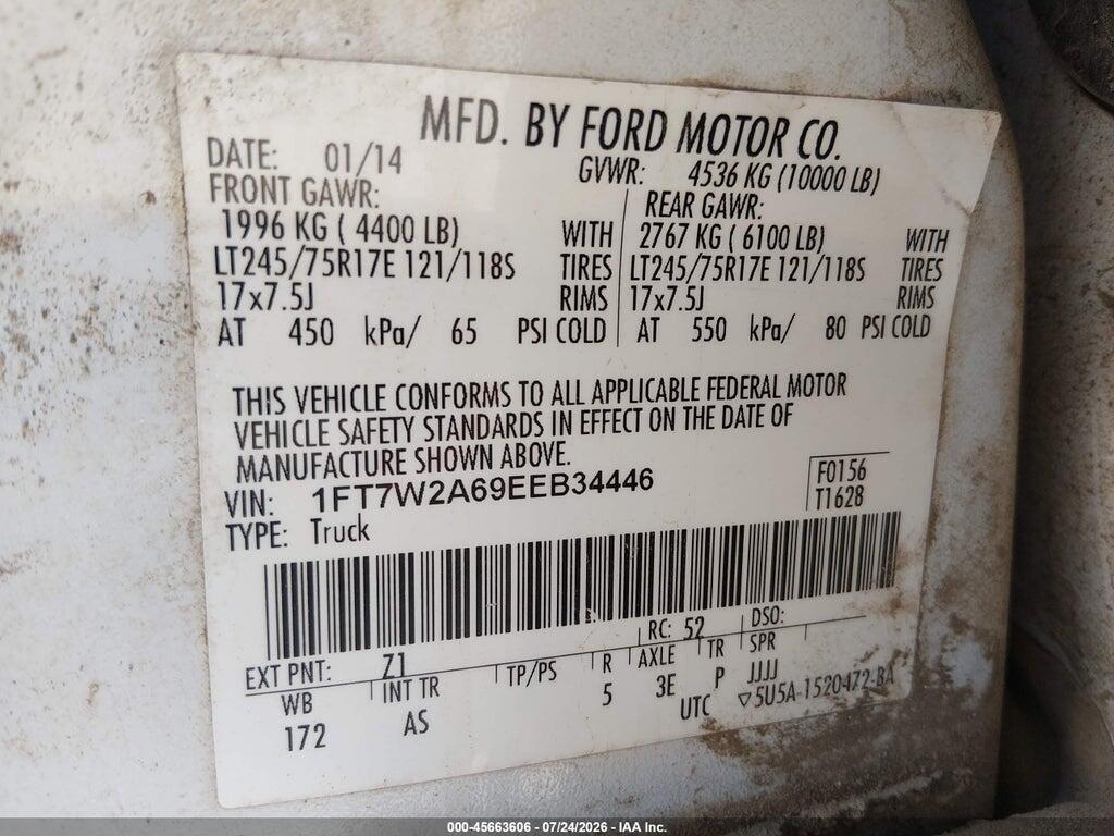 1FT7W2A69EEB34446 2014 FORD F-250 photo no. 9