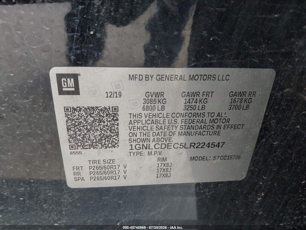 1GNLCDEC5LR224547 2020 CHEVROLET TAHOE photo no. 9