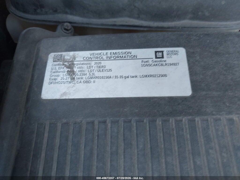 1GNSCAKC8LR194927 2020 CHEVROLET TAHOE photo no. 9