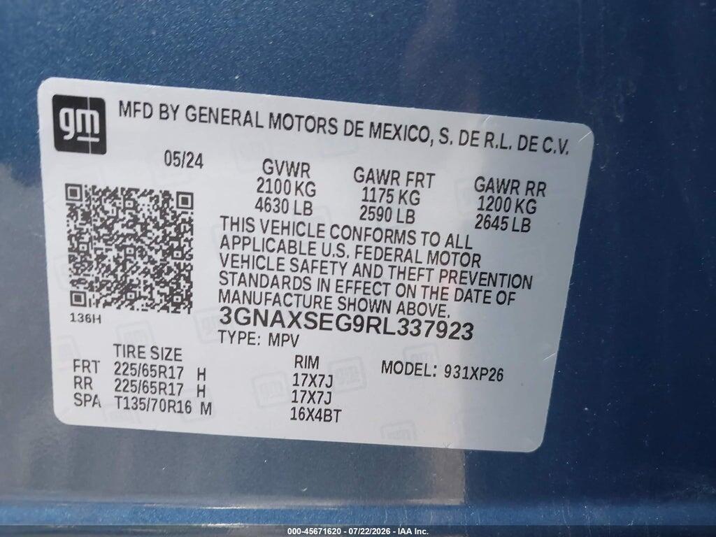 3GNAXSEG9RL337923 2024 CHEVROLET EQUINOX photo no. 9