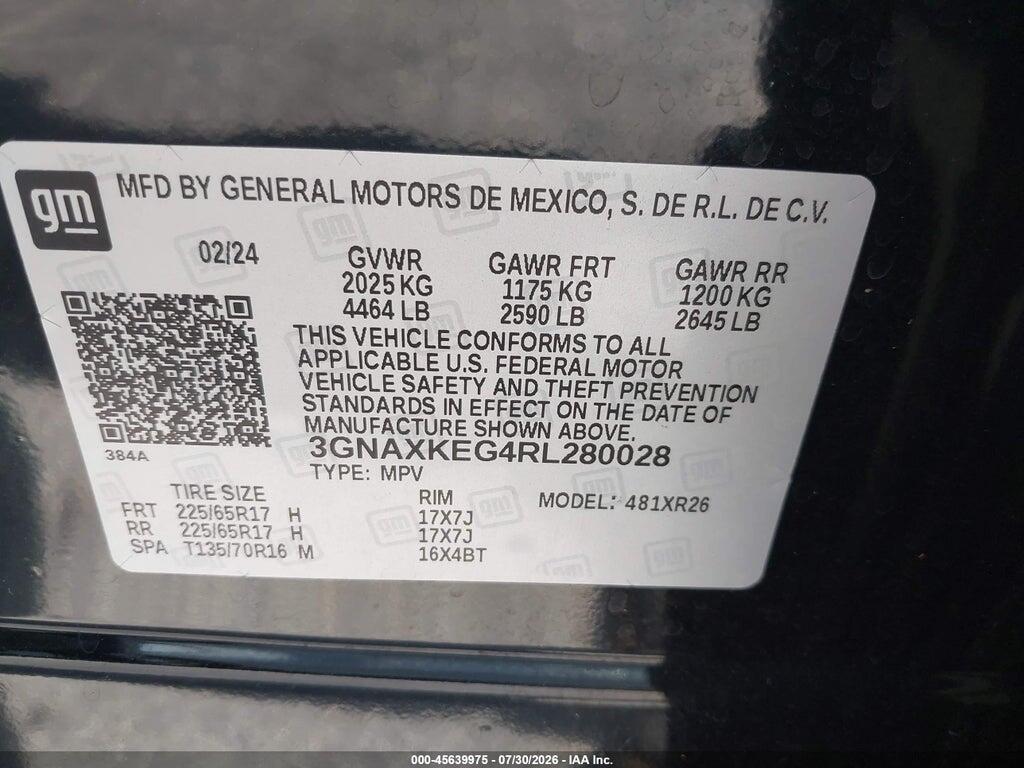3GNAXKEG4RL280028 2024 CHEVROLET EQUINOX photo no. 9