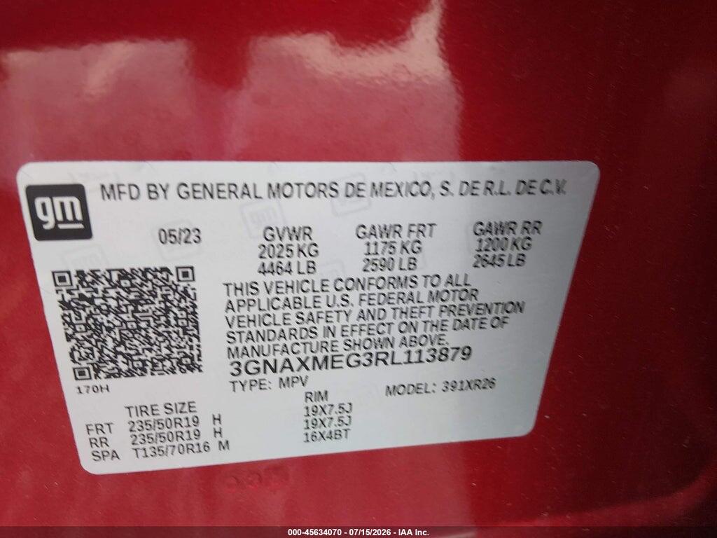 3GNAXMEG3RL113879 2024 CHEVROLET EQUINOX photo no. 9