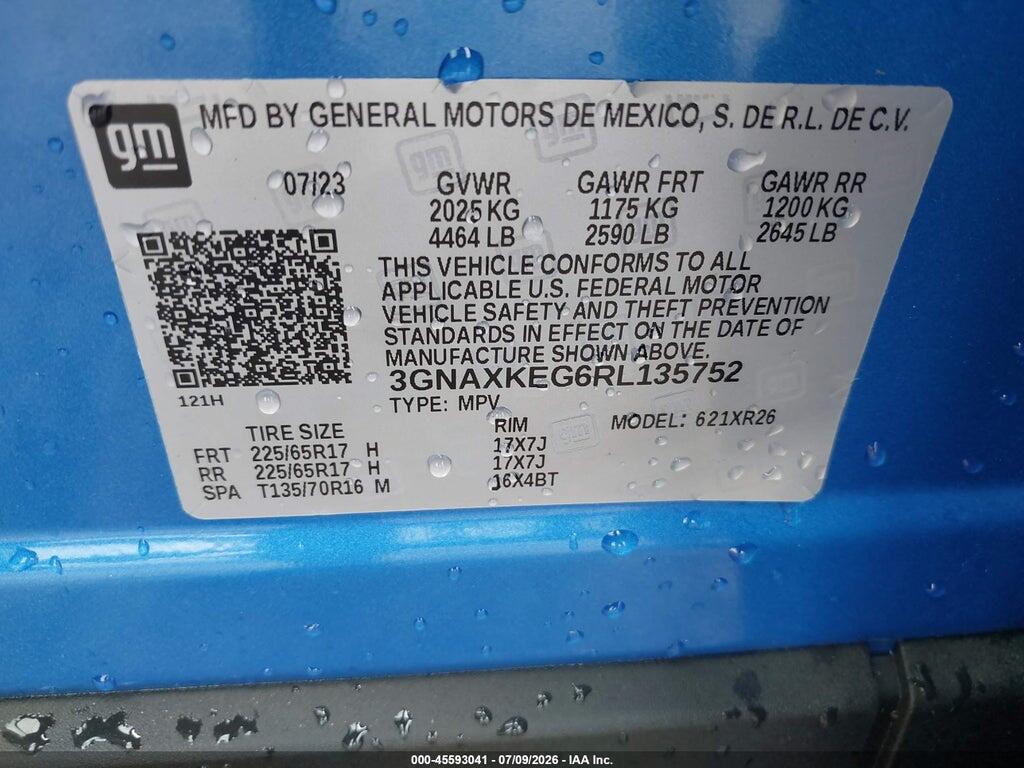 3GNAXKEG6RL135752 2024 CHEVROLET EQUINOX photo no. 9
